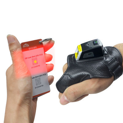 फिंगर ट्रिगर पाम दस्ताने वायरलेस QR कोड स्कैनर 550mAh बदली बैटरी